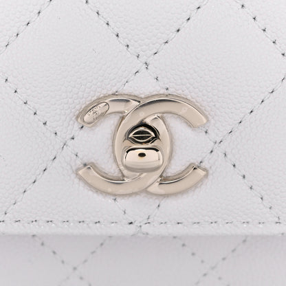 Chanel Caviar Quilted Mini Coco Handle Flap White 3 of 12