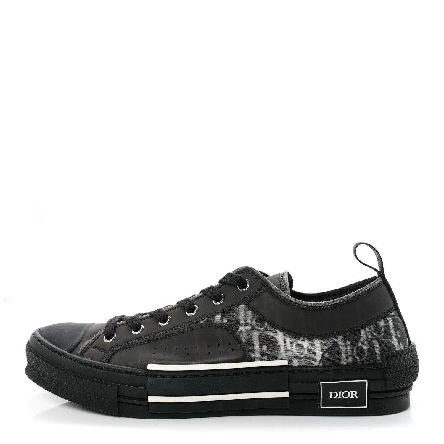 Christian Dior Technical Canvas Oblique Mens B23 Low Top Sneakers 45 Black 1 of 9