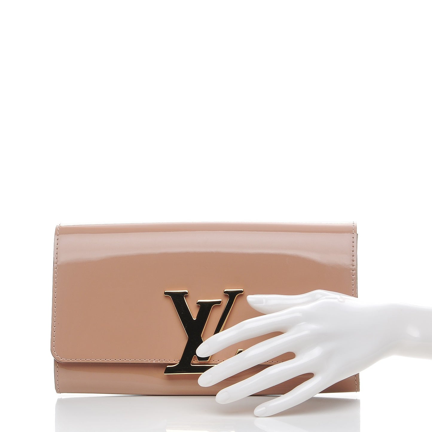 Patent Louise Clutch Nude