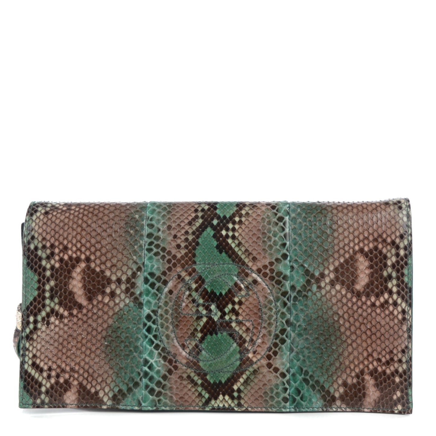Python Medium Soho Clutch Green