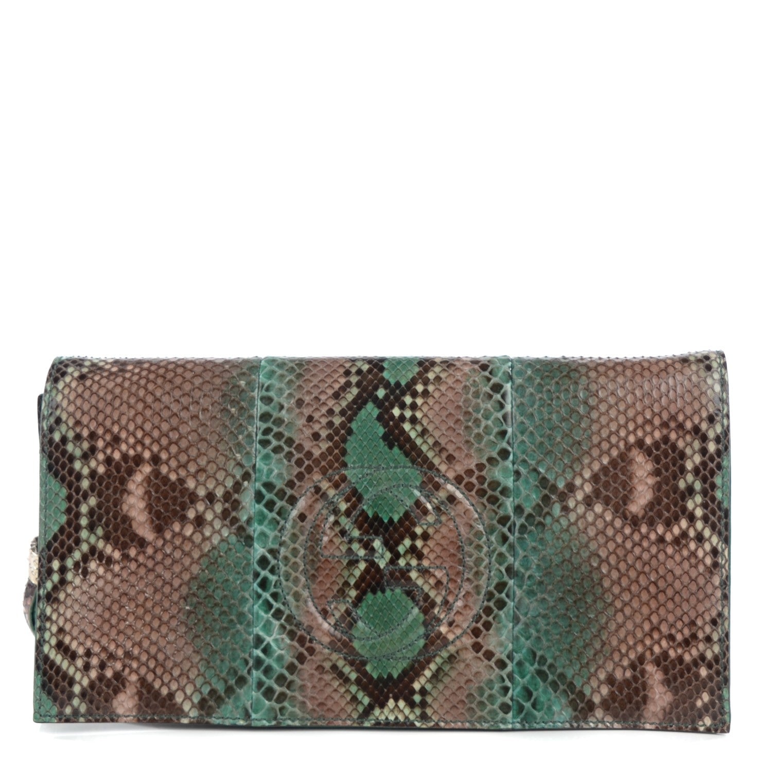 Gucci Python Medium Soho Clutch Green 1 of 7