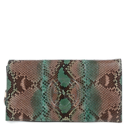 Gucci Python Medium Soho Clutch Green 1 of 7