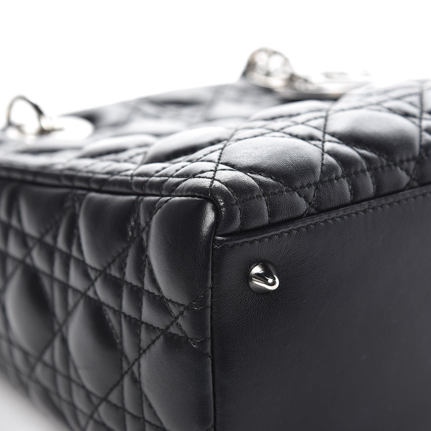 Christian Dior Lambskin Cannage Medium Lady Dior Black 8 of 16
