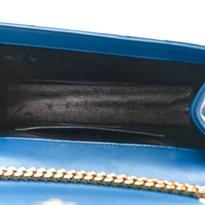 Saint Laurent Lambskin Matelasse Chevron Small Monogram Satchel Royal Blue 5 of 10