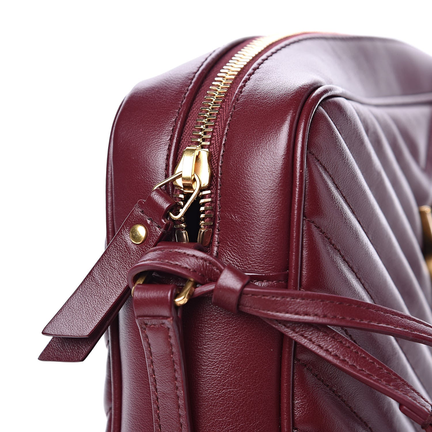 Saint Laurent Calfskin Matelasse Monogram Lou Camera Bag Dark Legion Red 12 of 12