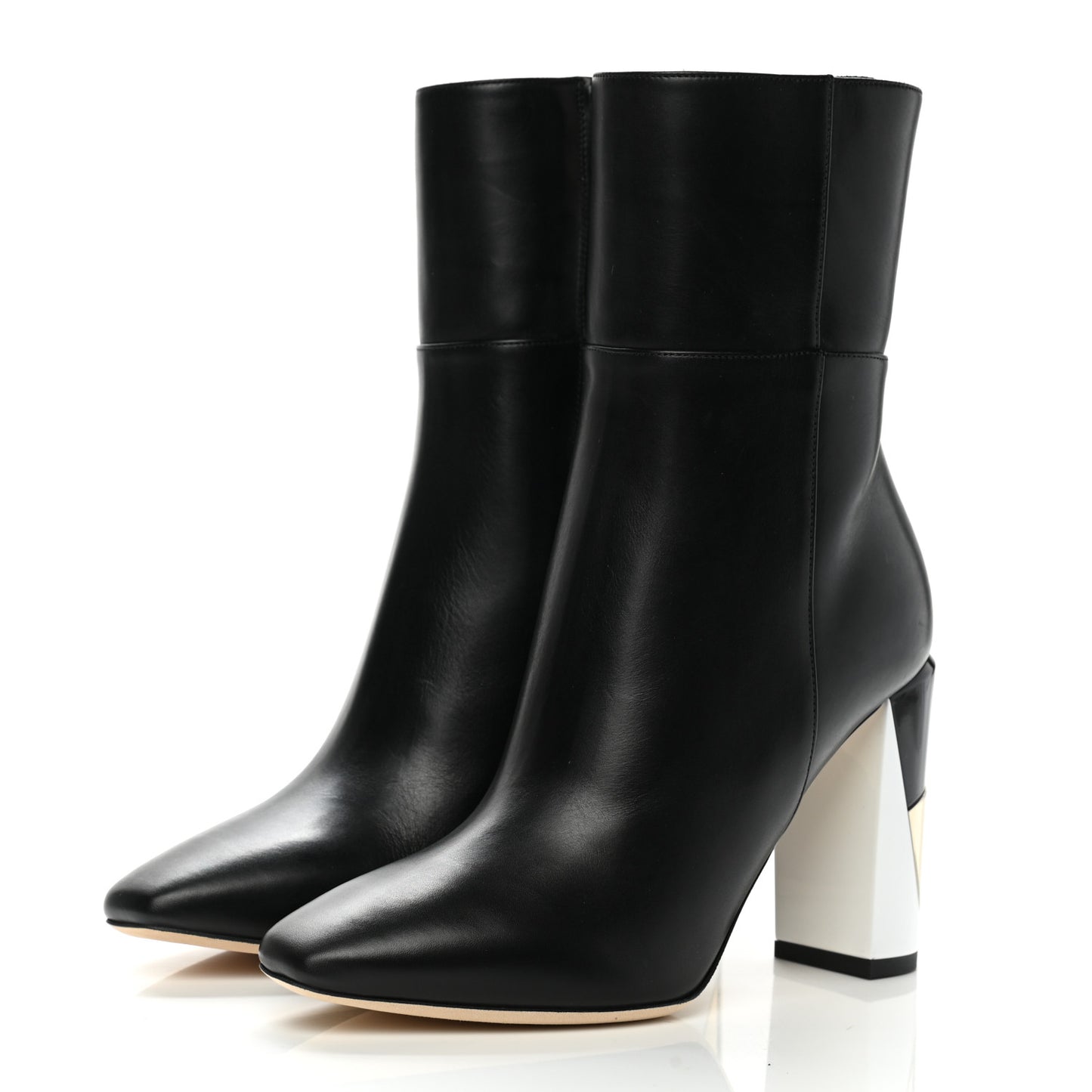 Shiny Calfskin Melrose 95 Ankle Boots 36.5 Black