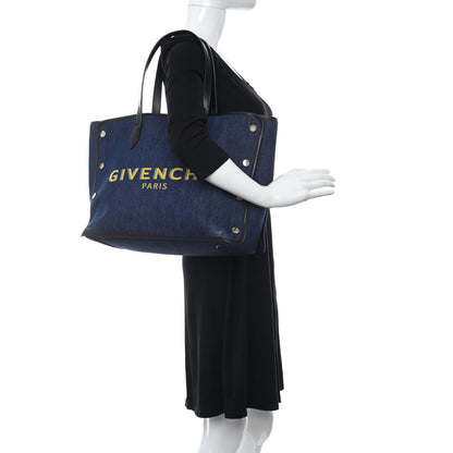 Givenchy Denim Medium Logo Bond Shopper Tote Blue 2 of 12