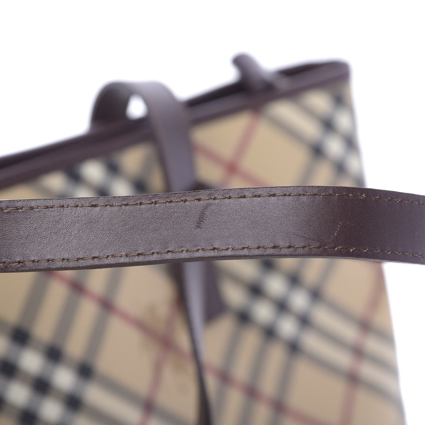 Haymarket Check Studded Tote Bag Chocolate