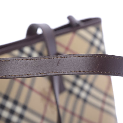Burberry Haymarket Check Studded Tote Bag Chocolate 11 of 11