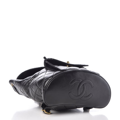 Chanel Lambskin Quilted Drawstring Backpack Black 4 of 12