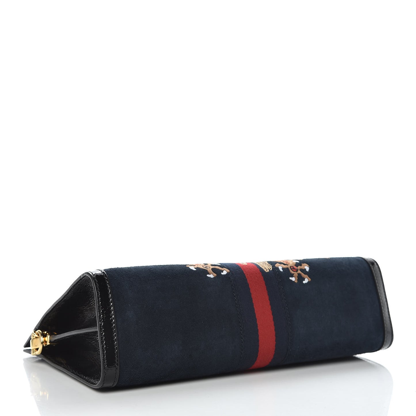 Suede Patent Web Dragon Embroidered Medium Ophidia Chain Shoulder Bag Blue Multicolor Black