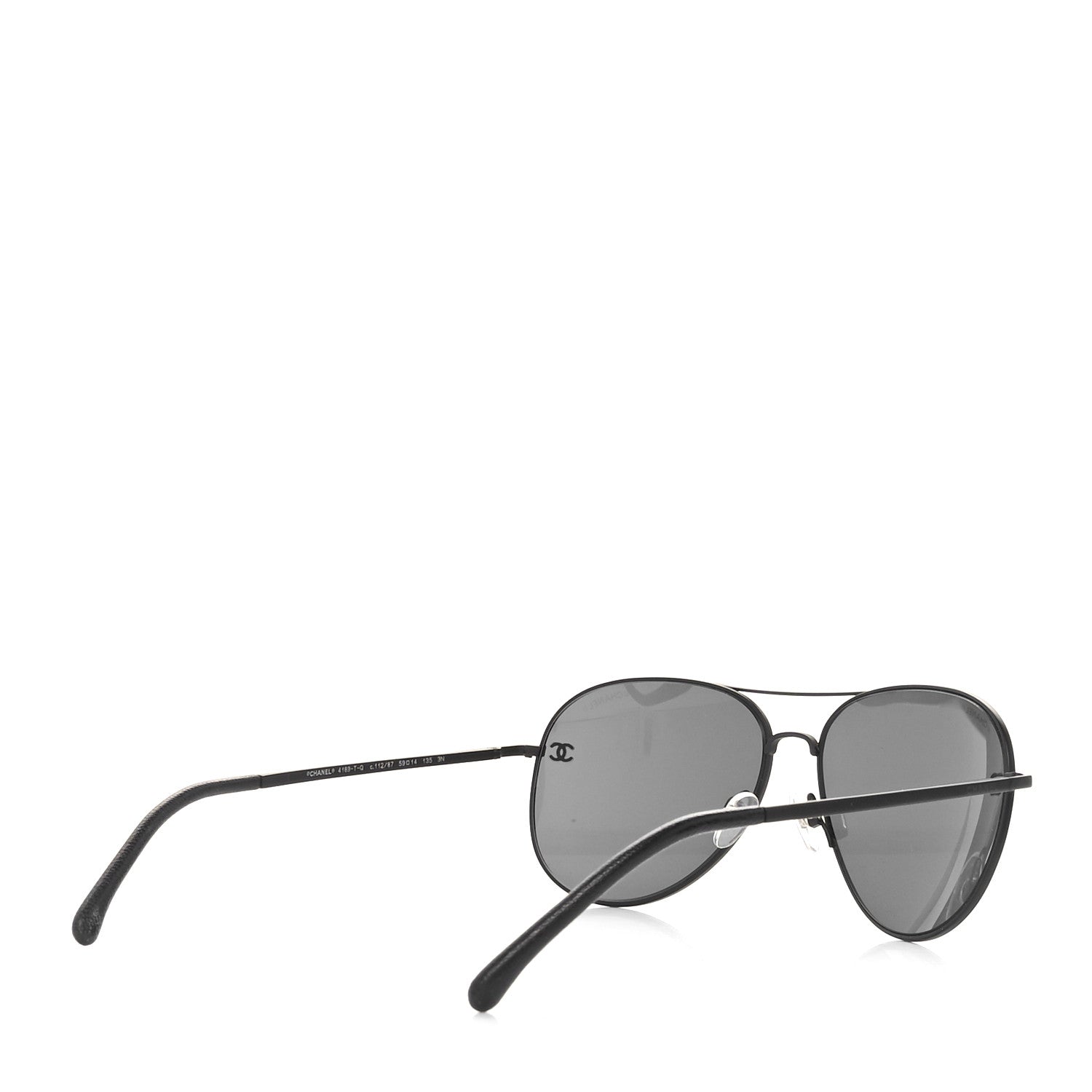Chanel Aviator CC Sunglasses 4189-T-Q Black 4 of 7