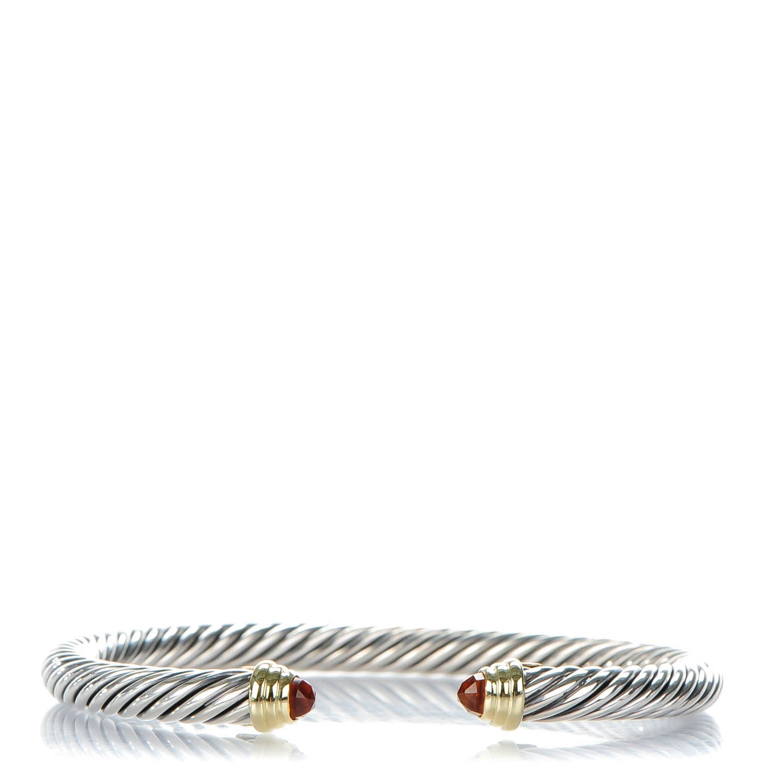 David Yurman Sterling Silver 14K Yellow Gold Citrine 5mm Cable Classics Petite Color Bracelet 1 of 5