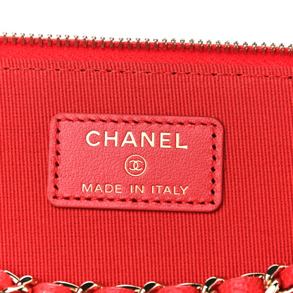 Chanel Caviar Quilted Small Vanity Case With Chain Red 6 of 9