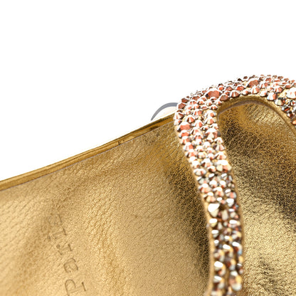 Christian Louboutin Suede Crystal Strass Rosalie 100 Sandals 37.5 Gold 10 of 23