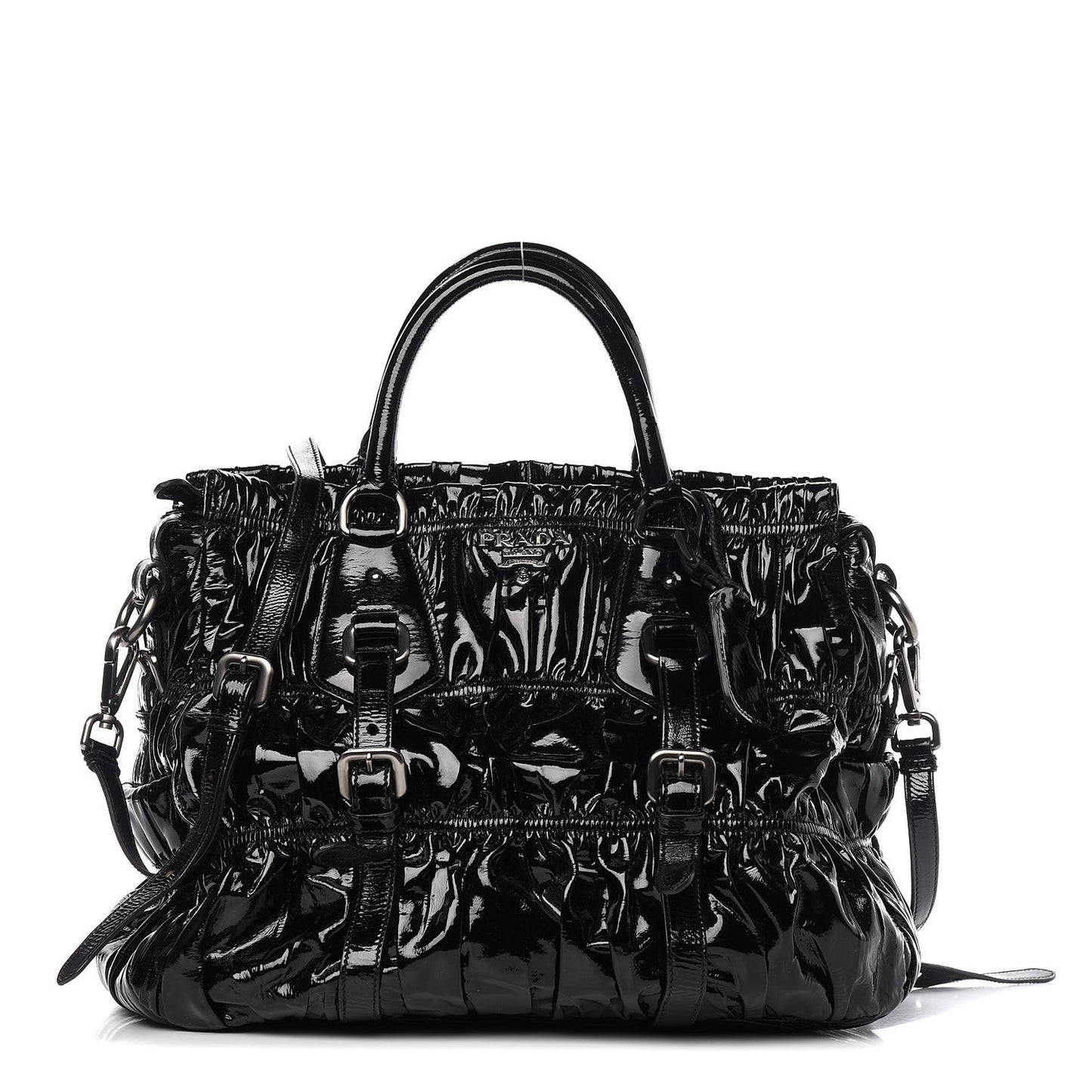 Vernice Gaufre Tote Black