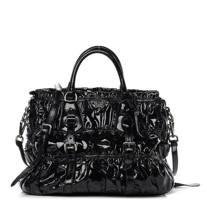 Prada Vernice Gaufre Tote Black 1 of 10