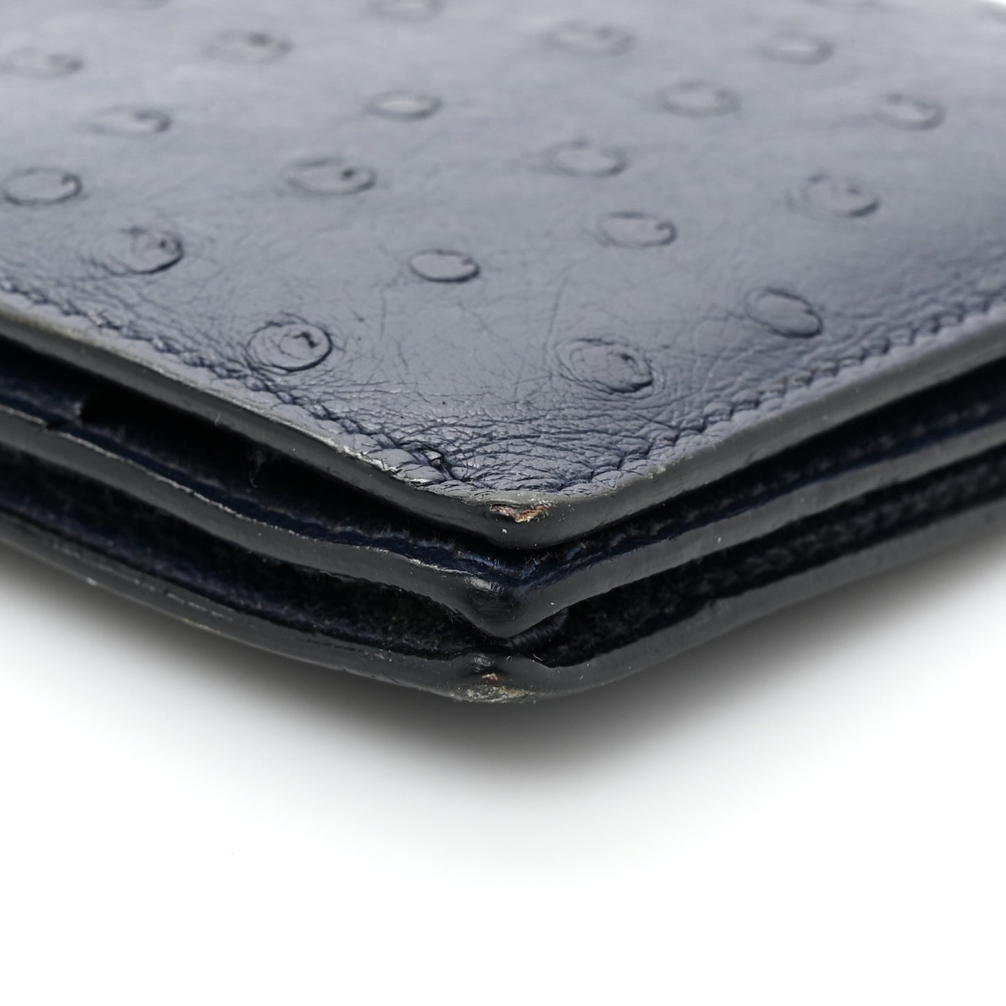 Ostrich Bearn Wallet Bleu Iris