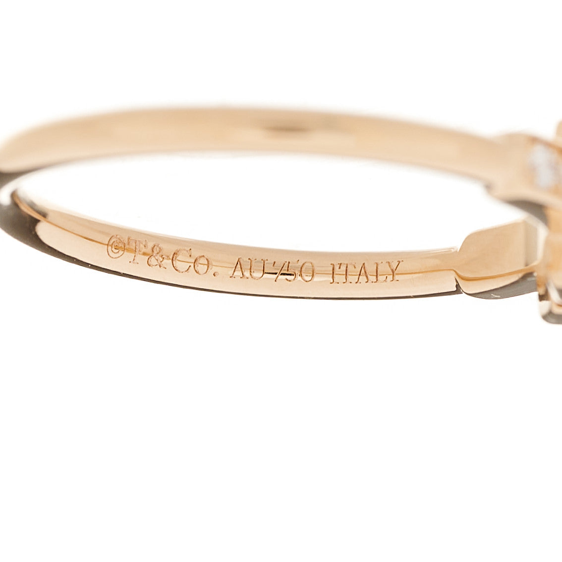 Tiffany 18K Rose Gold Diamond T Wire Ring 52 6 3 of 3