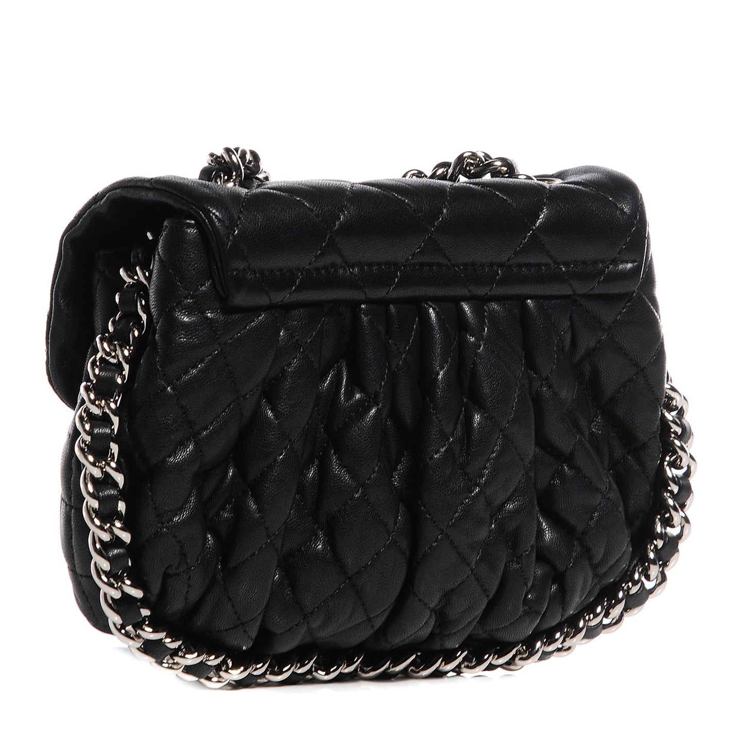 Washed Lambskin Chain Around Mini Flap Black