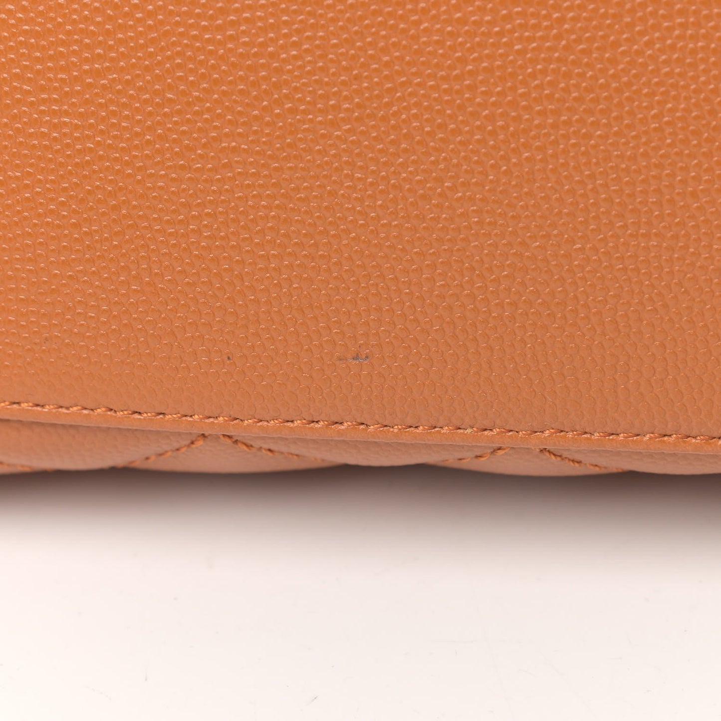 Caviar Quilted Small Coco Handle Flap Light Brown