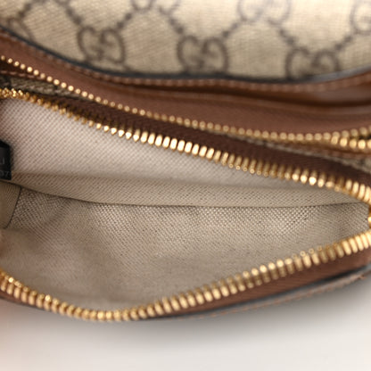 Gucci GG Supreme Monogram Textured Calfskin Retro Interlocking G Belt Bag Beige Ebony Brown Sugar 6 of 11