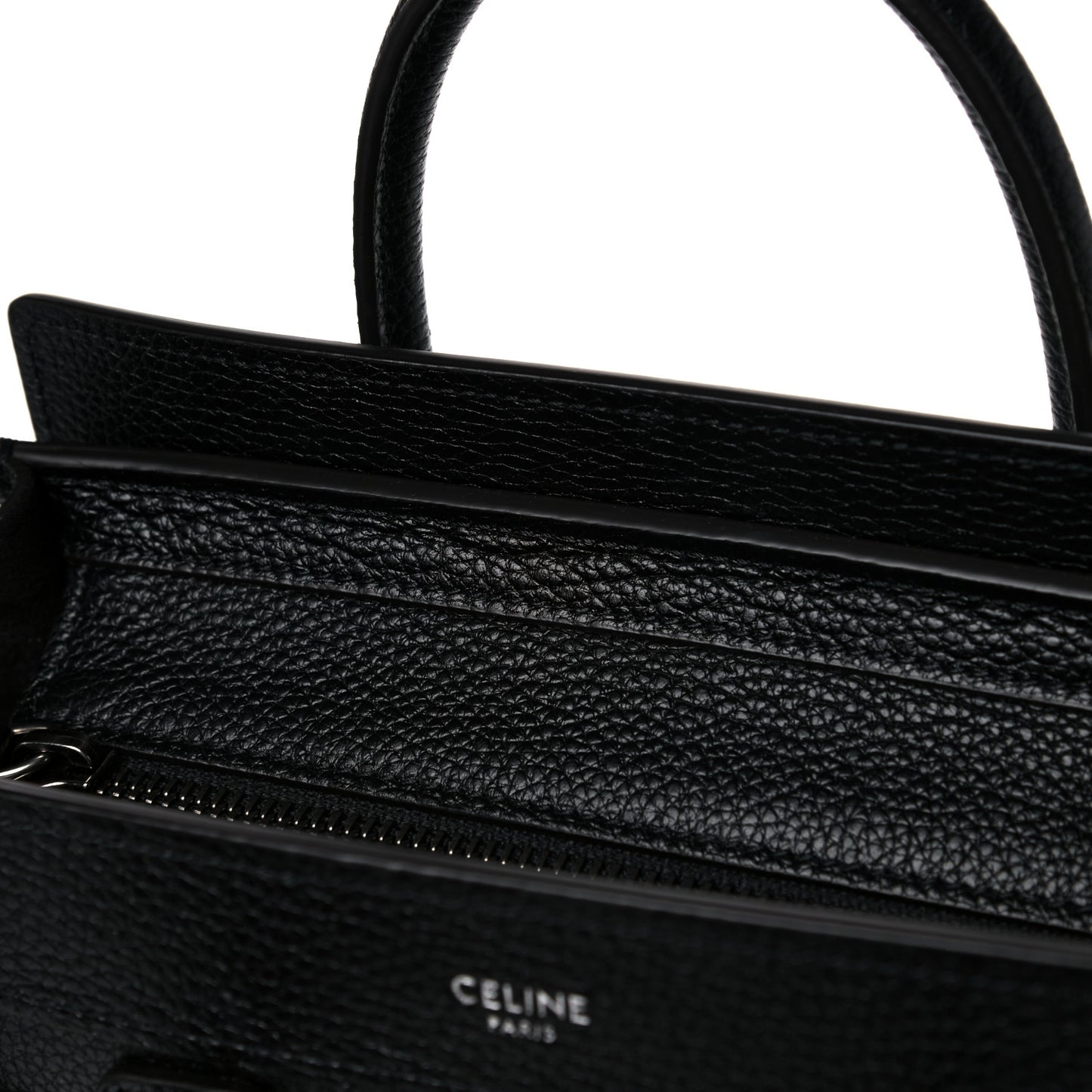 Drummed Calfskin Nano Luggage Black
