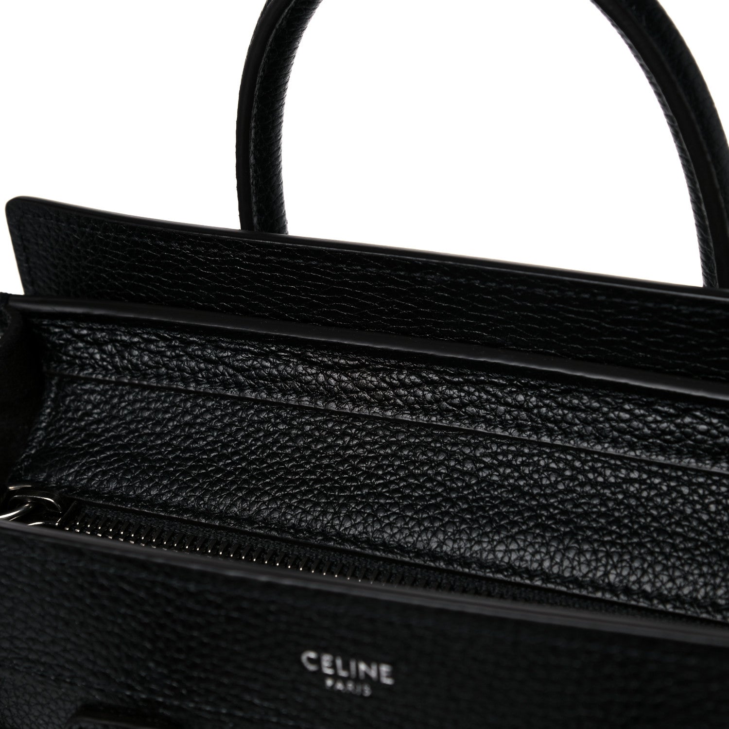 Celine Drummed Calfskin Nano Luggage Black 12 of 14