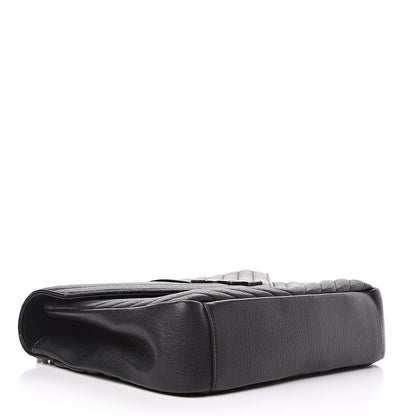 Saint Laurent Sheepskin Matelasse Chevron Monogram Large College Satchel Black 4 of 12