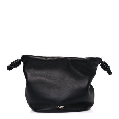 Loewe Mellow Nappa Donut Chain Mini Flamenco Knot Clutch Black 1 of 7