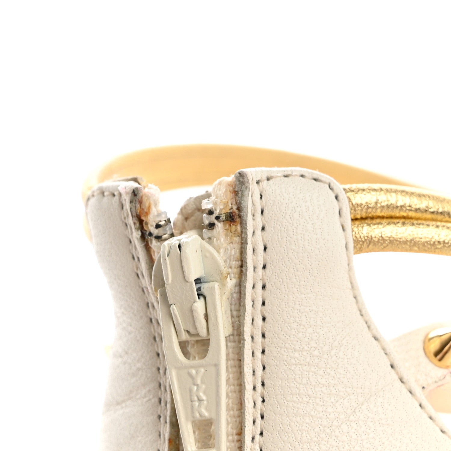 Christian Louboutin Kid Nappa Millaclou 100 Cage Sandals 37 Edelweiss Gold 10 of 14