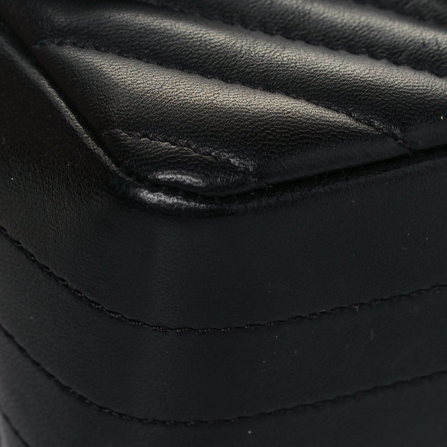 Lambskin Chevron Quilted Mini Square Flap Black