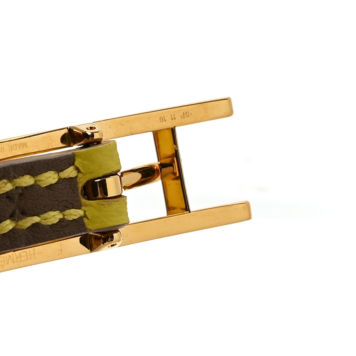 Hermes Epsom Swift Behapi Double Tour Bracelet XS Lime Etoupe 5 of 6