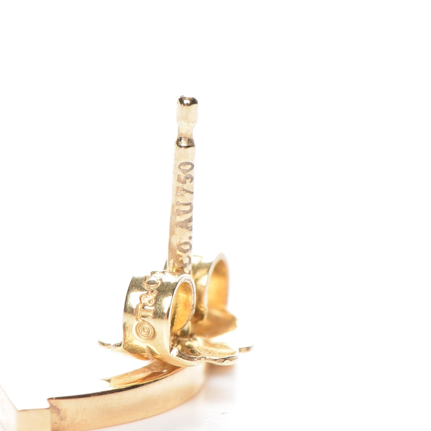 Tiffany 18K Yellow Gold T Smile Stud Earrings 6 of 7