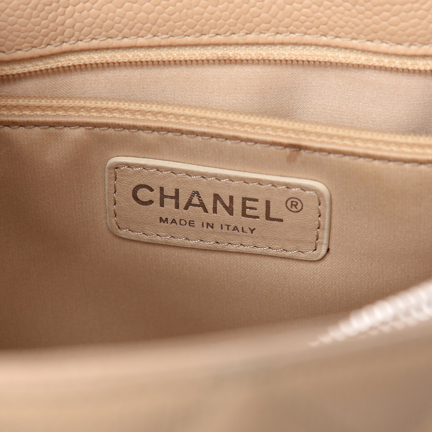 Caviar Quilted Grand Shopping Tote GST Beige Clair