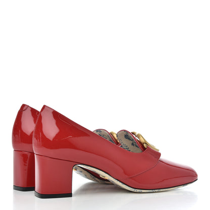 Gucci Vernice GG Victoire 55mm Loafer Pumps 38.5 Hibiscus Red 4 of 9