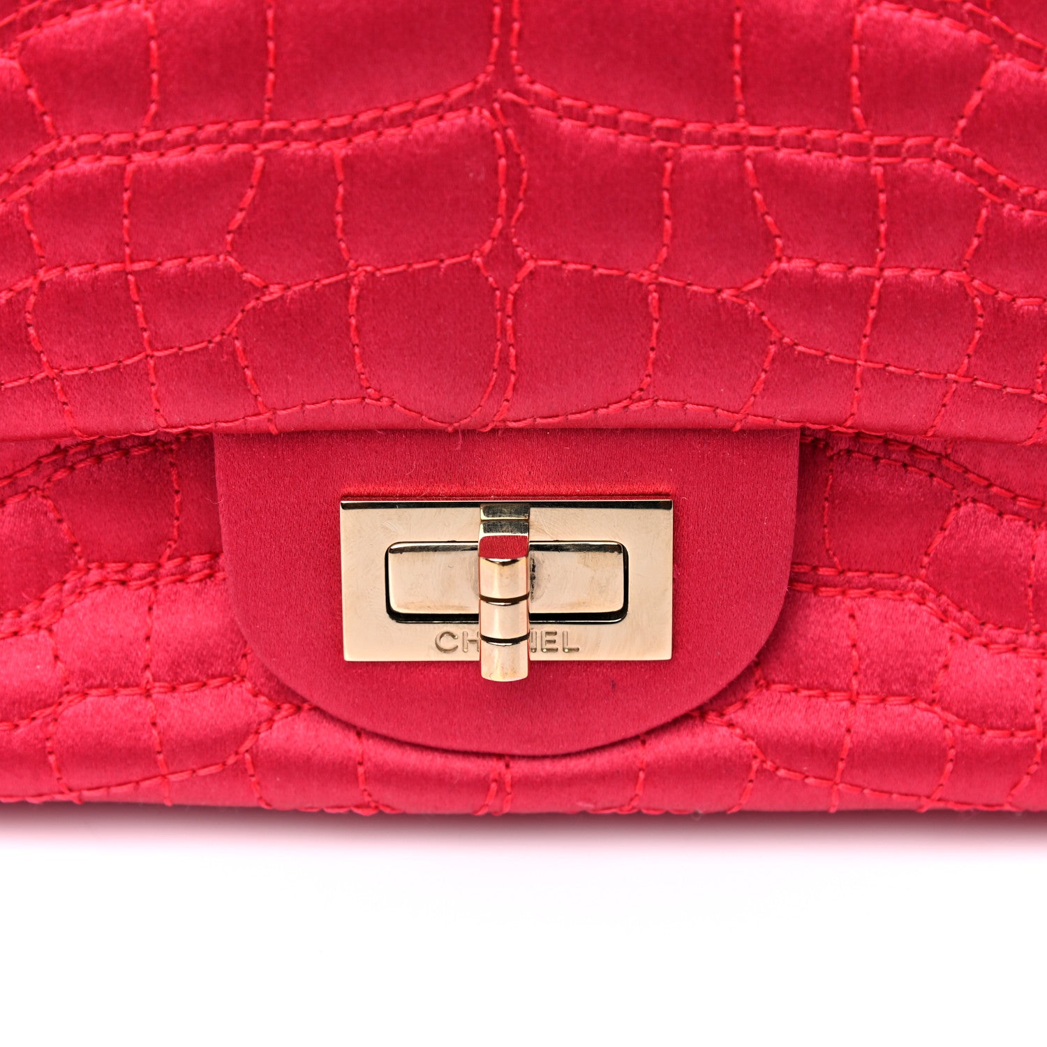 Chanel Satin Coco's Croc 2.55 Reissue 225 Flap Pink 9 of 19