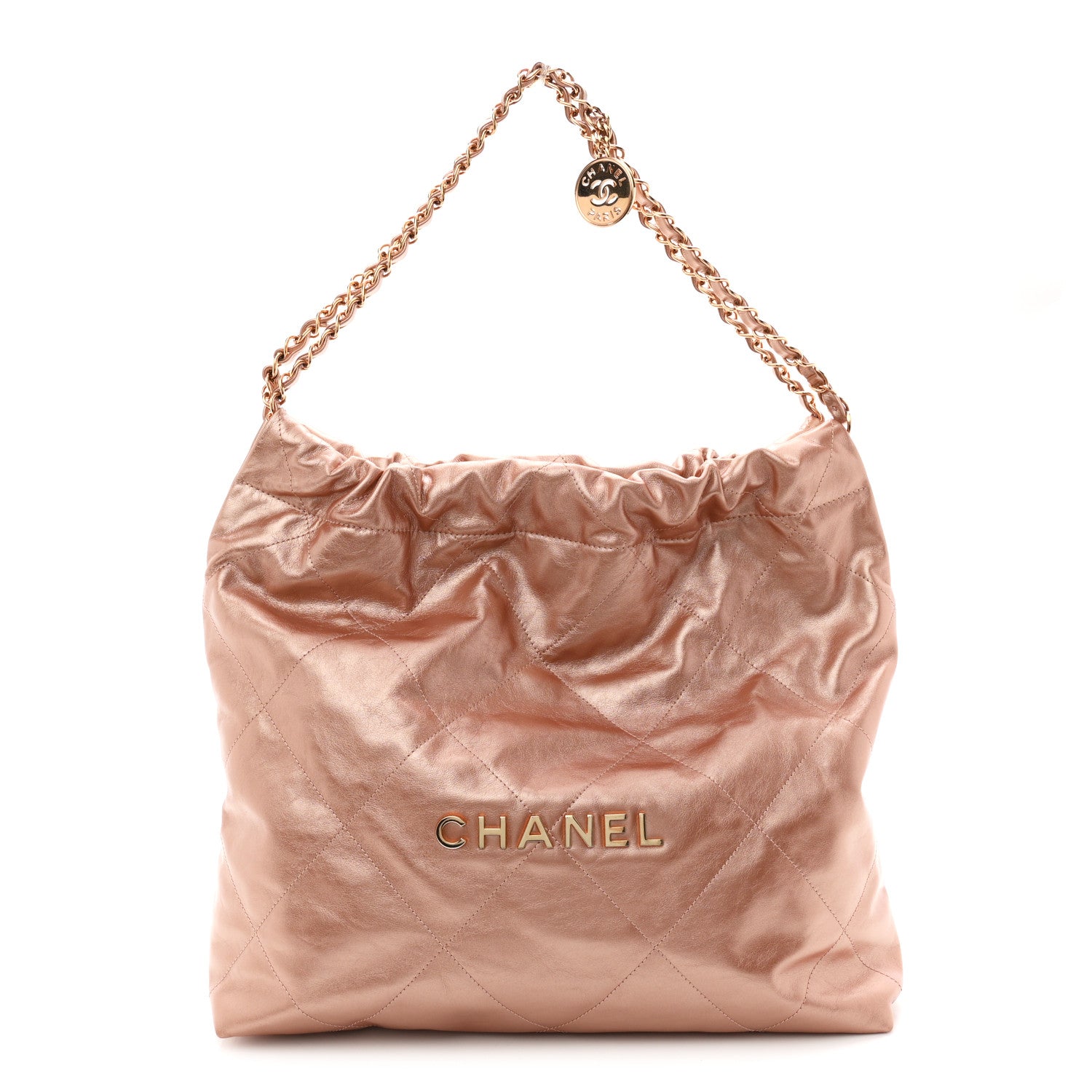 Chanel Metallic Calfskin Quilted Chanel 22 Copper 1 of 11