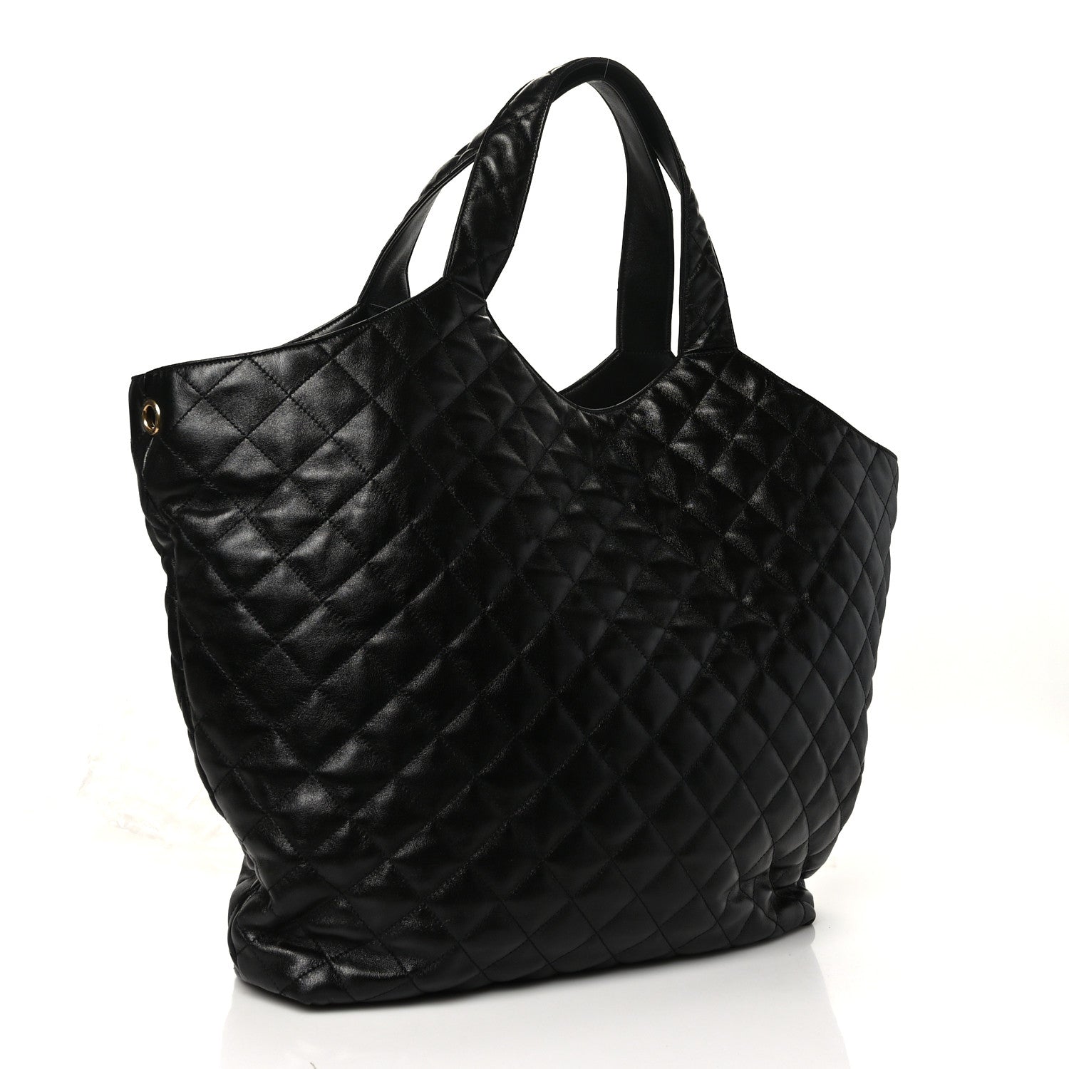 Saint Laurent Lambskin Quilted Maxi Icare Shopping Tote Black 4 of 10