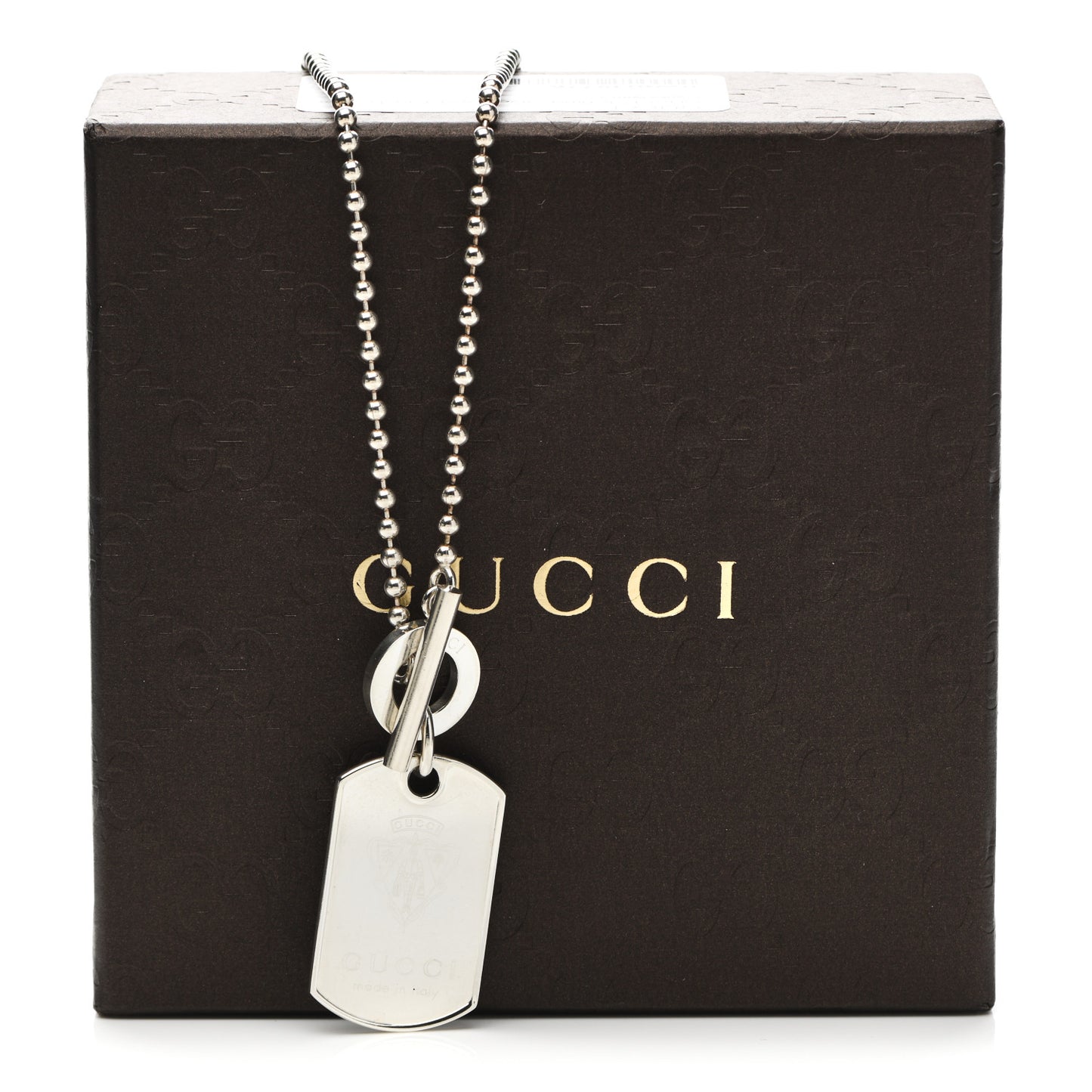 Sterling Silver Crest Dog Tag Toggle Necklace
