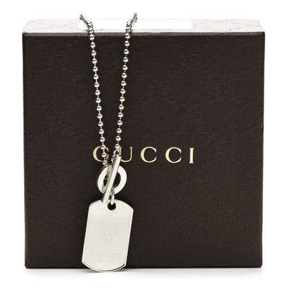Gucci Sterling Silver Crest Dog Tag Toggle Necklace 5 of 5