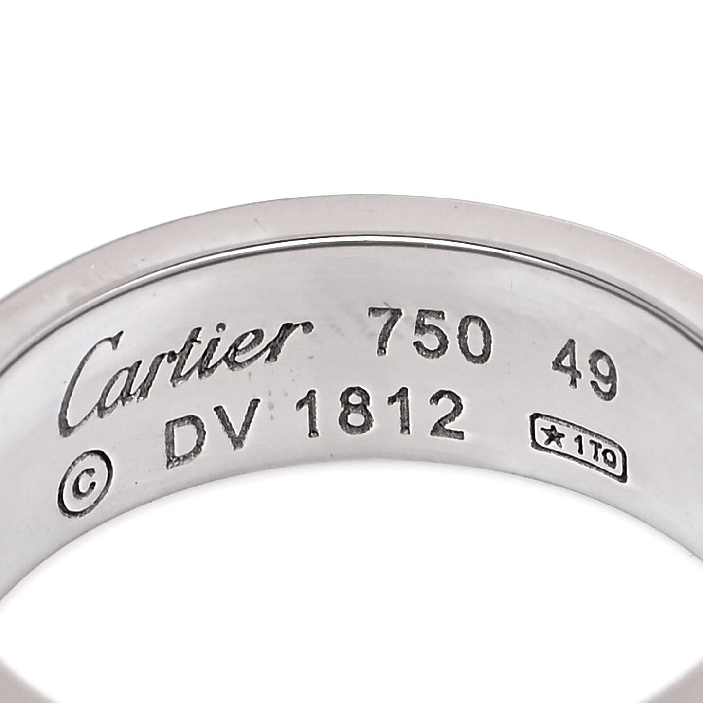 18K White Gold 5.5mm LOVE Ring 49 4.75