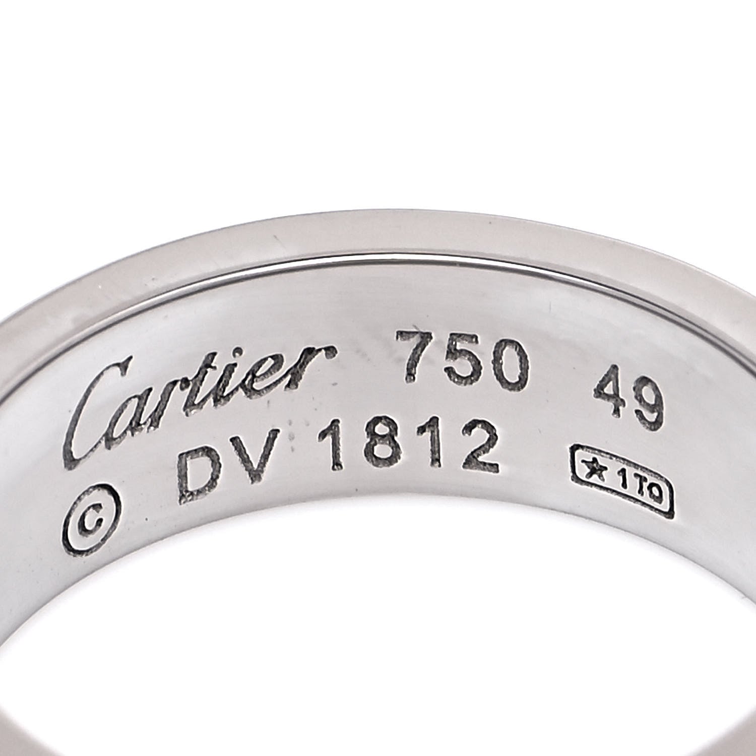 Cartier 18K White Gold 5.5mm LOVE Ring 49 4.75 4 of 4