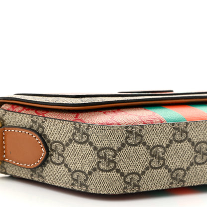 Gucci X DANS LE VERT GG Supreme Monogram Cuoio Web Mini Retro Interlocking G Top Handle Beige Rosso Ebony Harness Brown 9 of 10