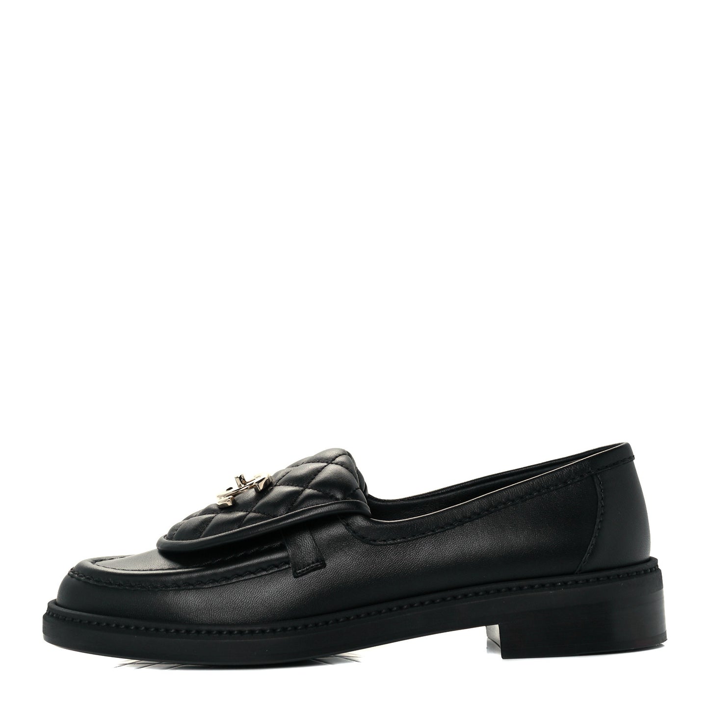 Lambskin Quilted CC Turnlock Loafers 37 Black