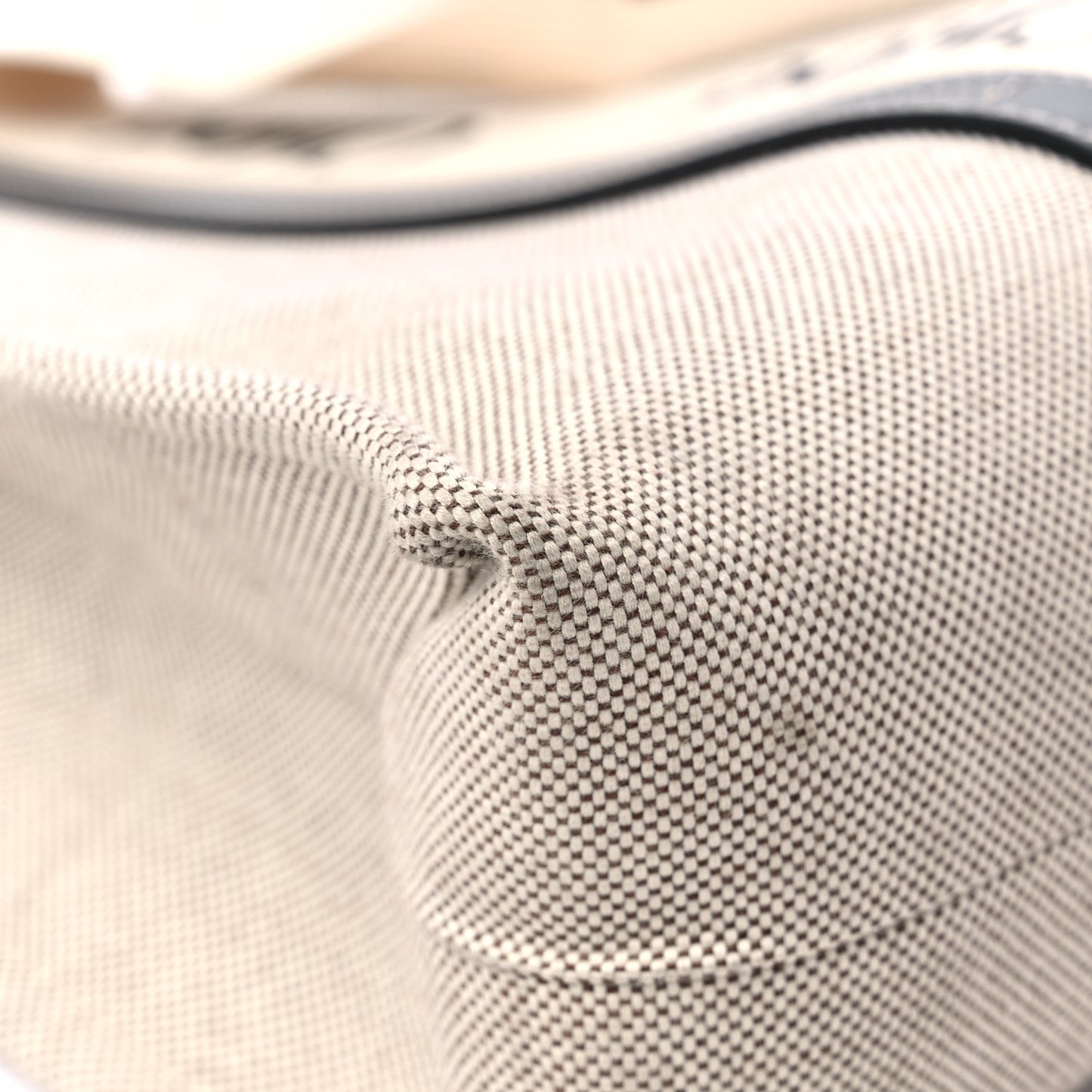 Cotton Calfskin Large Woody Ribbon Tote White Black