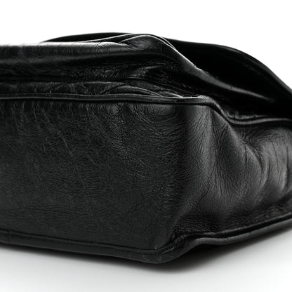 Saint Laurent Crinkled Calfskin Matelasse Monogram Medium Niki Chain Satchel Black 10 of 13