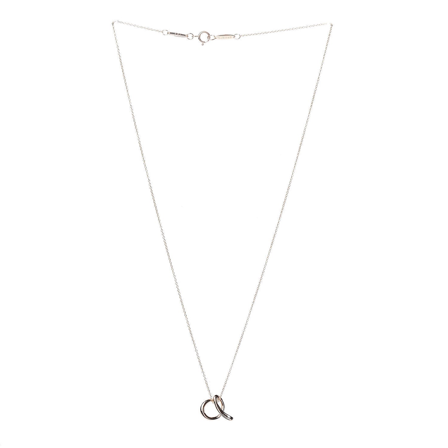 18K Rose Gold Elsa Peretti Letter "A" Pendant Necklace