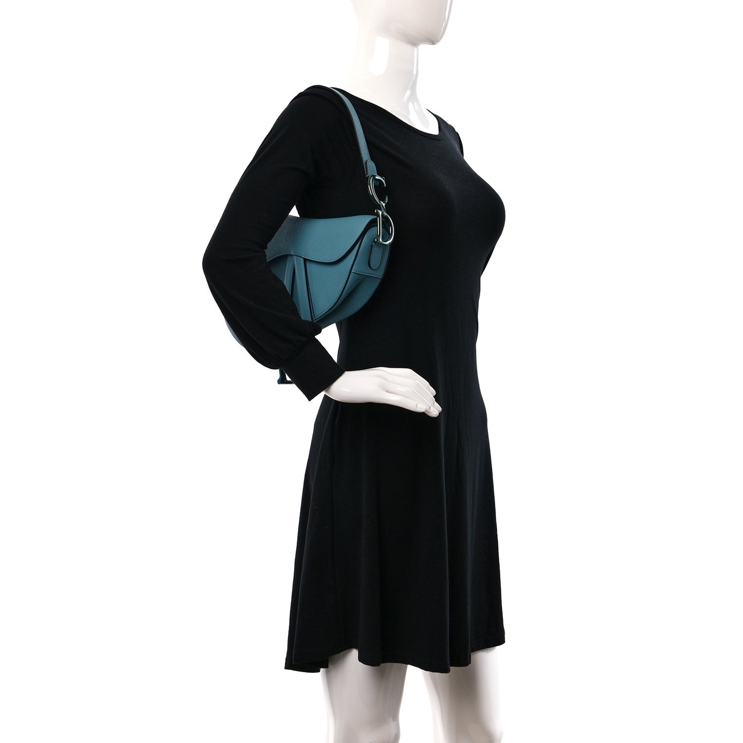 Grained Calfskin Saddle Bag Azure Blue