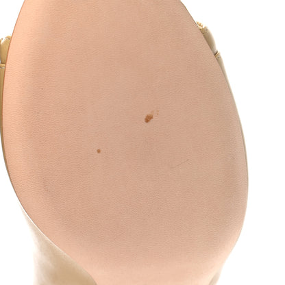 Chanel Calfskin Peep Toe CC Pumps 37 Beige 9 of 9